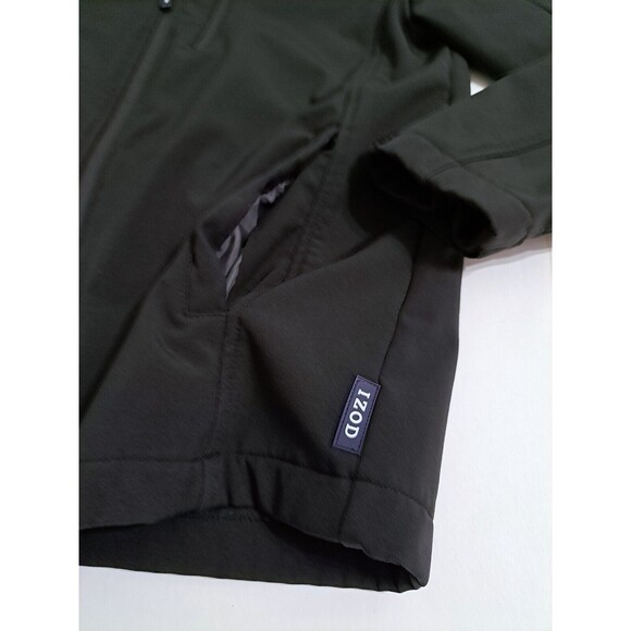 IZOD Men's Small Performance Soft Shell Full Zip Golf Jacket Coat Black - Picture 3 of 12